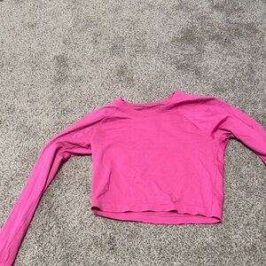 lululemon athletica Pink Long Sleeve Top cropped and bra